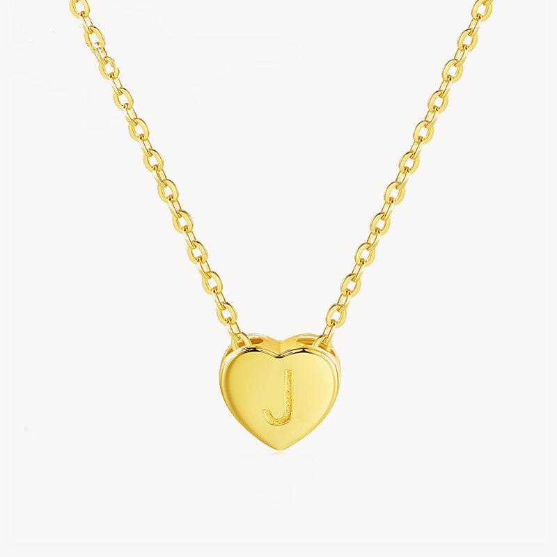 Initial Ruby Heart Necklace