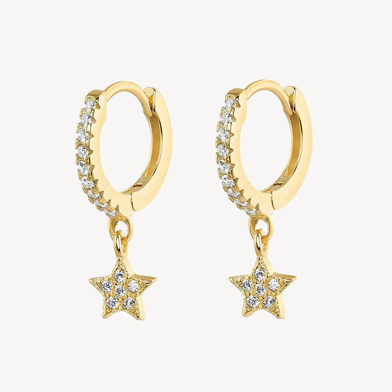 Starry Diamond Huggie Earring