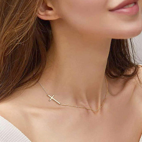 SIDEWAYS CROSS NECKLACE