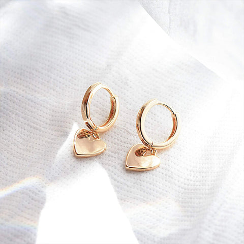 Solid Heart Threaded Stud Earring