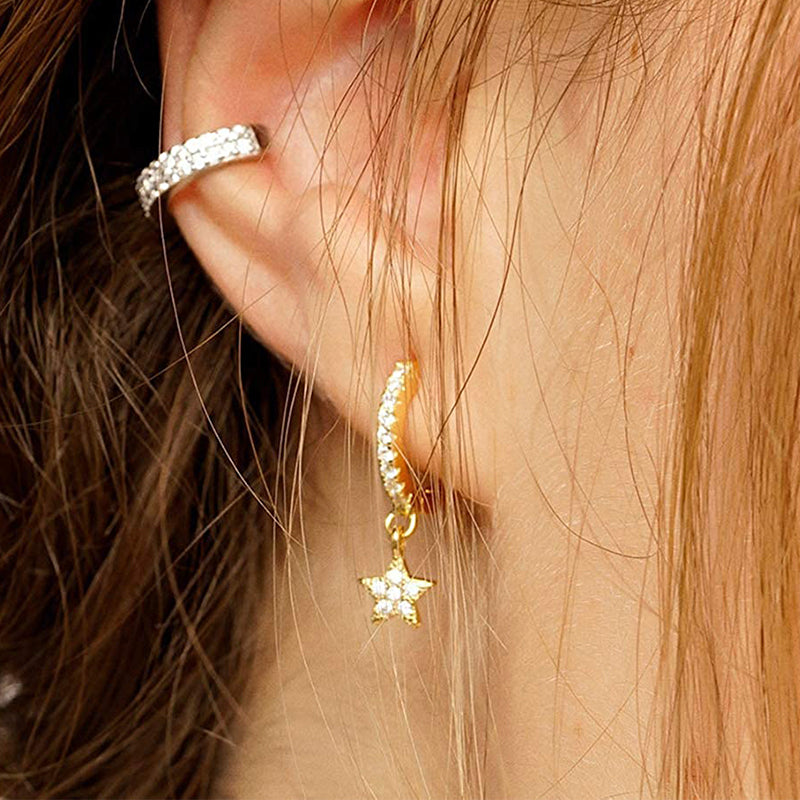 Starry Diamond Huggie Earring