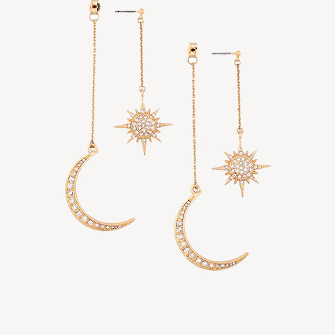 Monete Earring - Artemis Crescent & Sun
