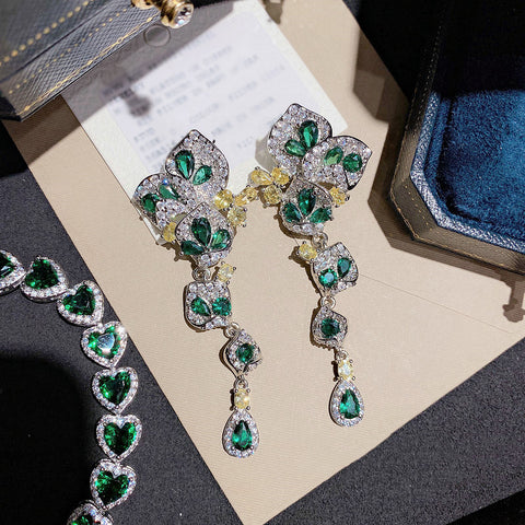 Vintage Oil Painting Emerald Set